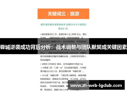 蓉城逆袭成功背后分析:战术调整与团队默契成关键因素 蓉城逆袭成功背后分析:战术调整与团队默契成关键因素